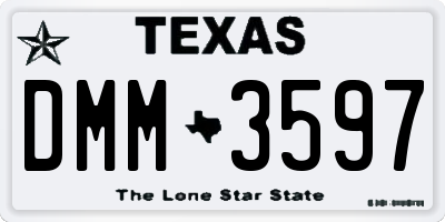 TX license plate DMM3597