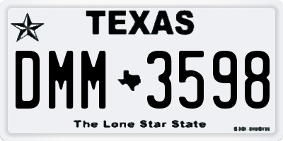 TX license plate DMM3598