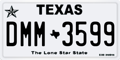 TX license plate DMM3599