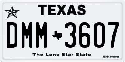 TX license plate DMM3607