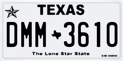 TX license plate DMM3610