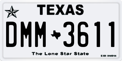 TX license plate DMM3611
