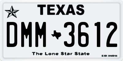 TX license plate DMM3612