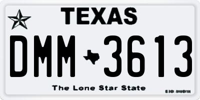 TX license plate DMM3613