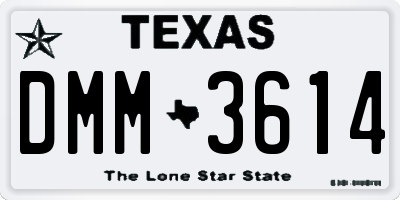 TX license plate DMM3614