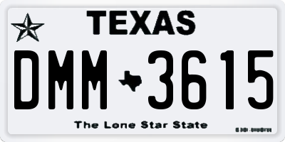 TX license plate DMM3615