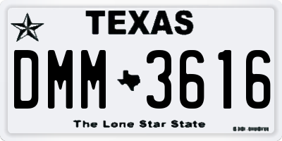 TX license plate DMM3616