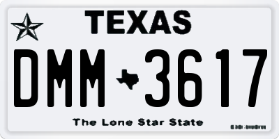TX license plate DMM3617