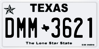 TX license plate DMM3621