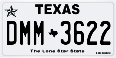 TX license plate DMM3622