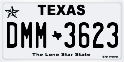 TX license plate DMM3623