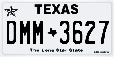 TX license plate DMM3627