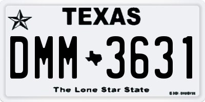 TX license plate DMM3631