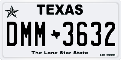 TX license plate DMM3632