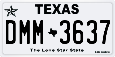 TX license plate DMM3637