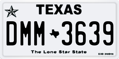 TX license plate DMM3639