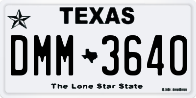 TX license plate DMM3640