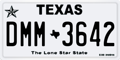 TX license plate DMM3642