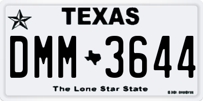 TX license plate DMM3644