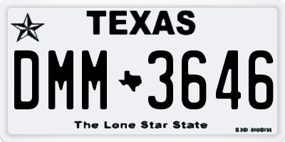 TX license plate DMM3646