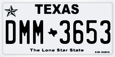 TX license plate DMM3653