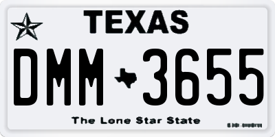 TX license plate DMM3655