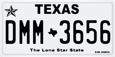 TX license plate DMM3656