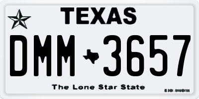 TX license plate DMM3657