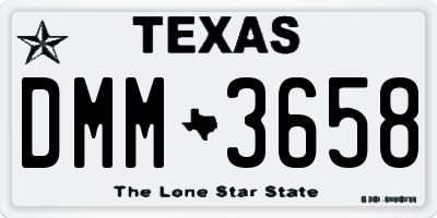 TX license plate DMM3658