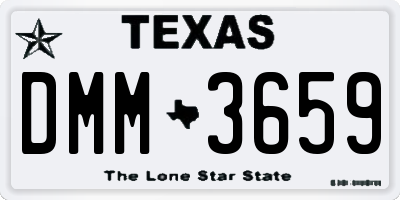 TX license plate DMM3659