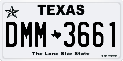 TX license plate DMM3661