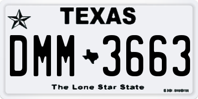 TX license plate DMM3663