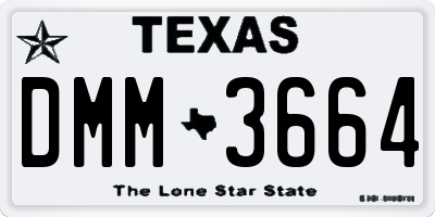 TX license plate DMM3664