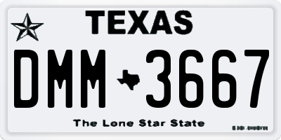 TX license plate DMM3667