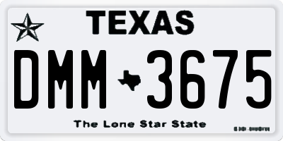 TX license plate DMM3675