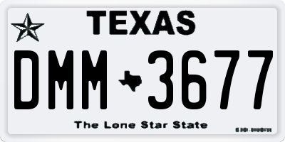 TX license plate DMM3677