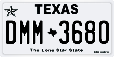 TX license plate DMM3680