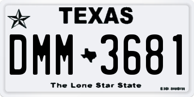 TX license plate DMM3681