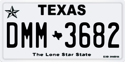 TX license plate DMM3682