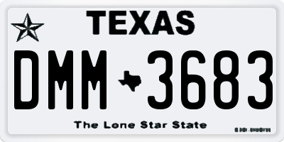 TX license plate DMM3683