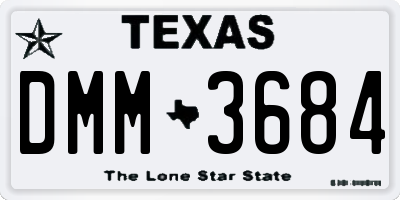 TX license plate DMM3684