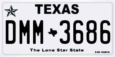 TX license plate DMM3686