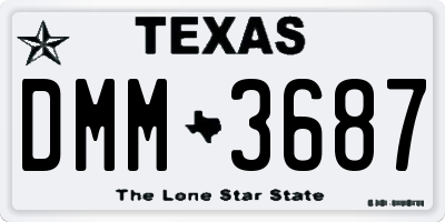 TX license plate DMM3687