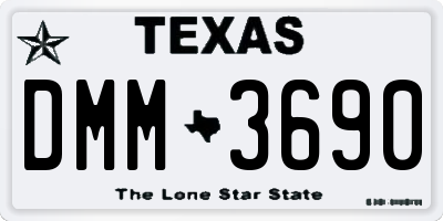 TX license plate DMM3690