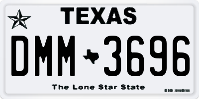 TX license plate DMM3696