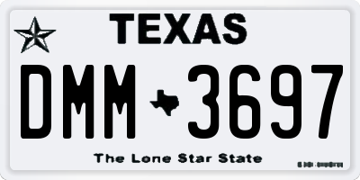 TX license plate DMM3697