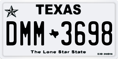 TX license plate DMM3698