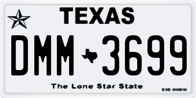 TX license plate DMM3699