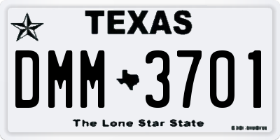 TX license plate DMM3701