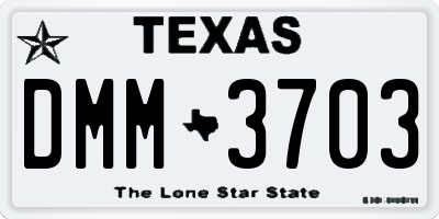 TX license plate DMM3703